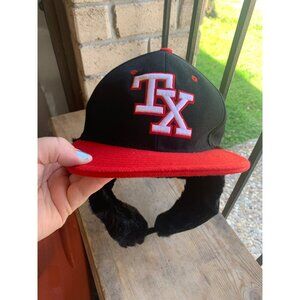 RARE Vintage 1990’s Texas Rangers MLB Winter Ear Flaps XL Baseball Cap Hat